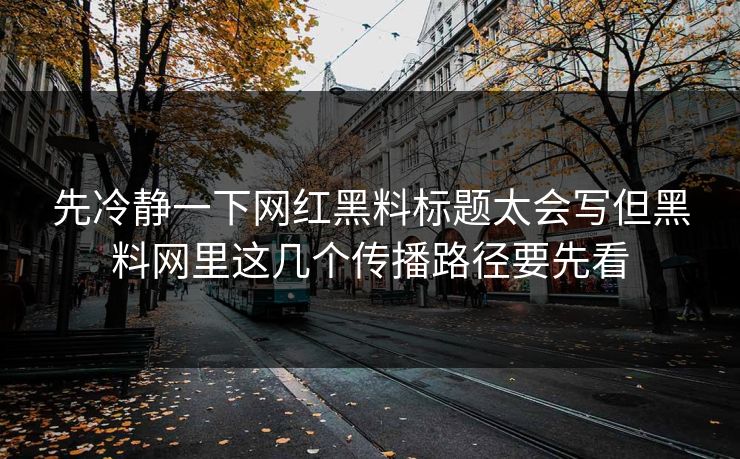 先冷静一下网红黑料标题太会写但黑料网里这几个传播路径要先看