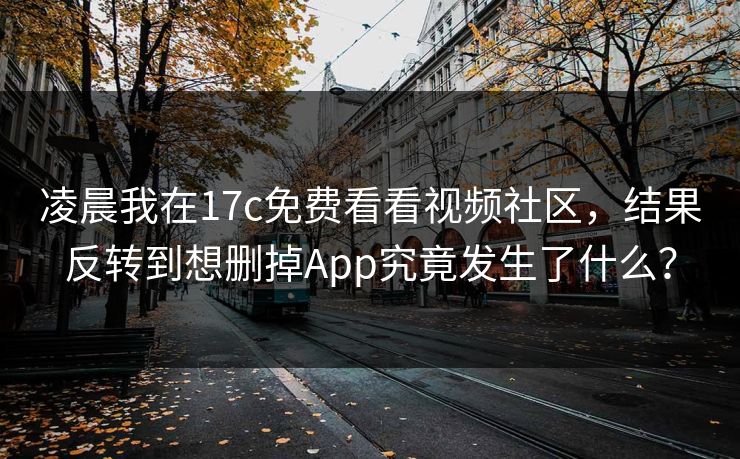 凌晨我在17c免费看看视频社区，结果反转到想删掉App究竟发生了什么？